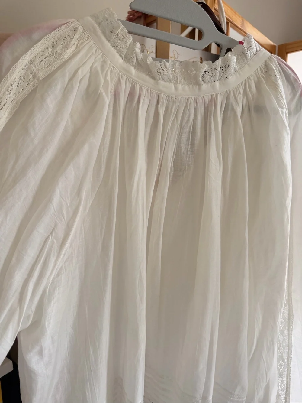 Zadig & Voltaire Theresa Cotton Lace Boho Blouse White Size L - Picture 8 of 13